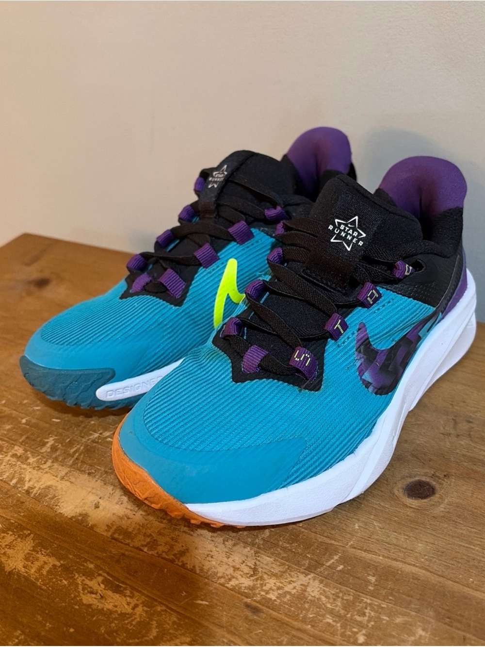 Nike Star Runner 4 SE Teal Purple Sneakers kids 13 c Athletic Shoes FJ1806-300